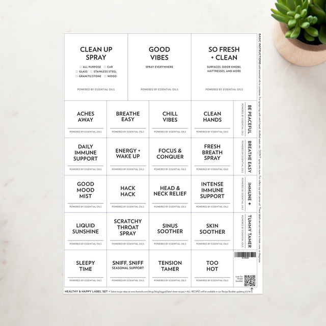 20 Sheets • Happy & Healthy Label Set
