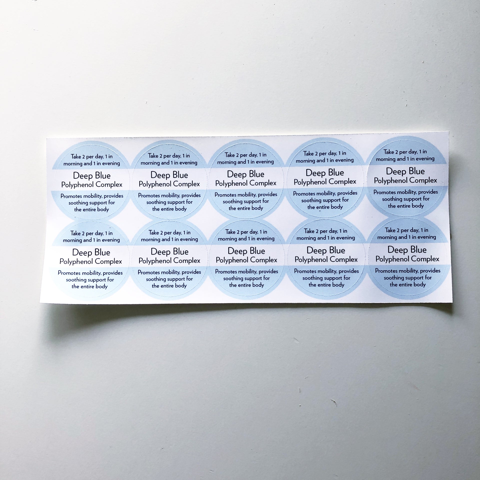 Supplement Sample Stickers 10 per sheet